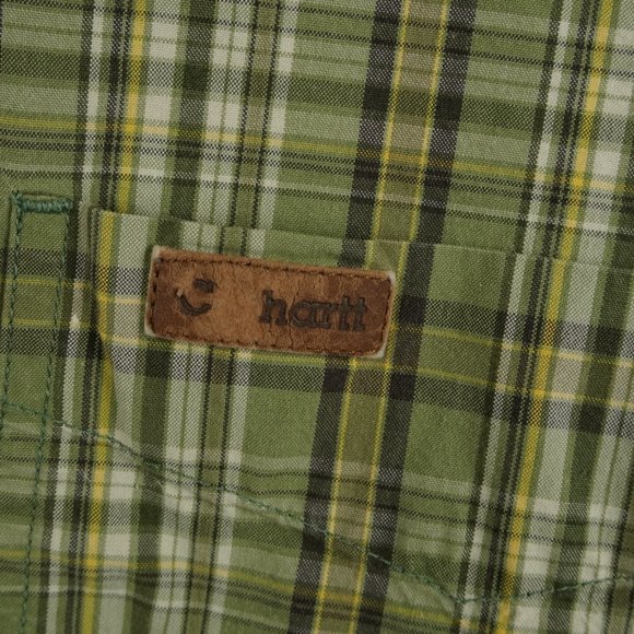 Carhartt Green Plaid Short Sleeve Button Up Shirt Size Large - Picture 4 of 6